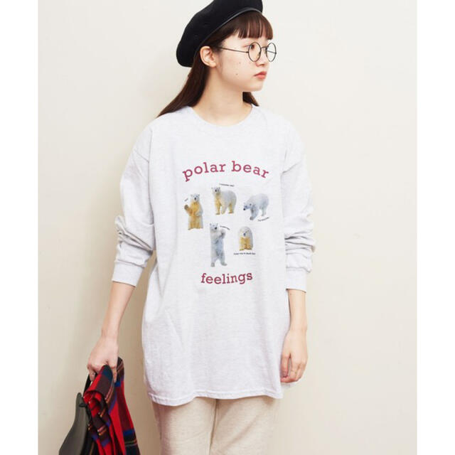 【新品】fig London◎ polar bear long sleeveTシャツ/カットソー(七分/長袖)