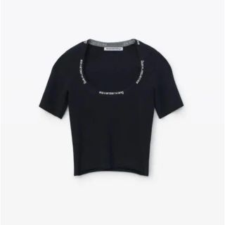 アレキサンダーワン(Alexander Wang)のAlexanderwangストレッチニットロゴジャカードショートスリーブtシャツ(カットソー(半袖/袖なし))