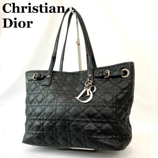 クリスチャンディオール(Christian Dior)の【美品】クリスチャンディオール トートバッグ パナレア カナージュ ブラック(トートバッグ)