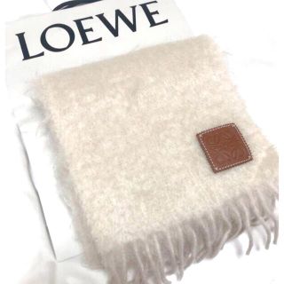 ロエベ(LOEWE)のロエベ モヘア ウール マフラー ホワイト(マフラー/ショール)