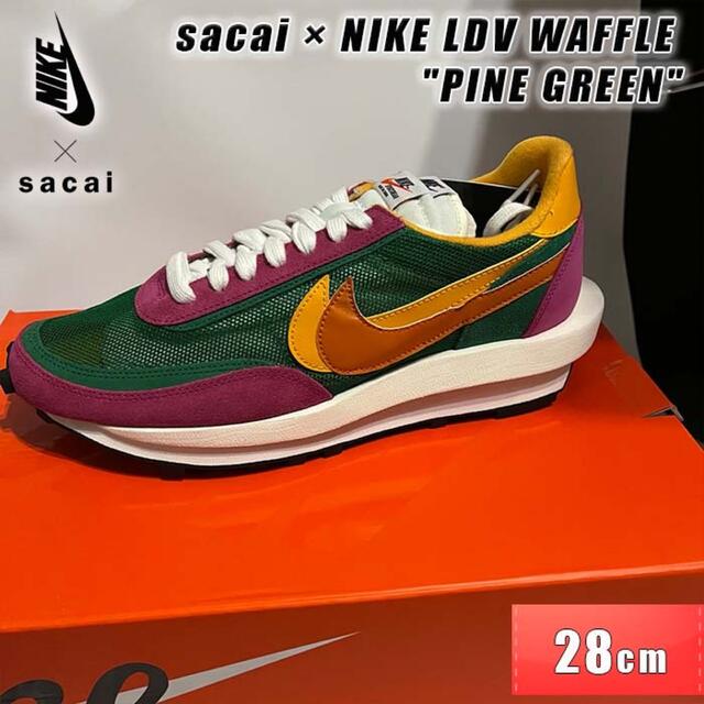 sacai × NIKE LDV WAFFLE PINE GREEN 28 cm