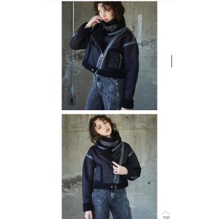 アリシアスタン(ALEXIA STAM)のjuemi  Seam Tape Short Mouton Jacket  (ムートンコート)