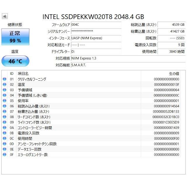 【white様専用】Intel SSD 760p 2TB,M.2 スマホ/家電/カメラのPC/タブレット(PCパーツ)の商品写真