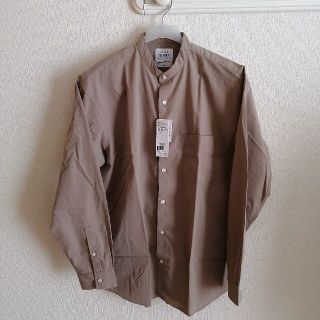 グローバルワーク(GLOBAL WORK)のGLOBAL WORK ファインスムースバンドカラーシャツ 新品未使用(シャツ)