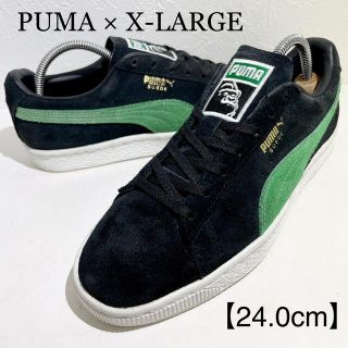 プーマ(PUMA)のPUMA×X-LARGE/エクストララージ★プーマスウェード★緑黒★24.0cm(スニーカー)