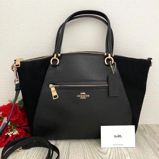 コーチ(COACH)の《新品》 COACH ブラック スウェード レザー ショルダーバッグ(ショルダーバッグ)