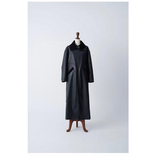 アメリヴィンテージ(Ameri VINTAGE)のSR  DRESS LEATHER COAT (BLACK) sheer(ロングコート)
