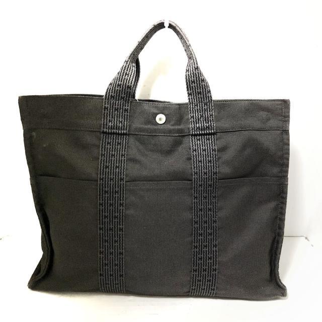 くらしを楽しむアイテム HERMES(エルメス) トートバッグ 黒×グレー