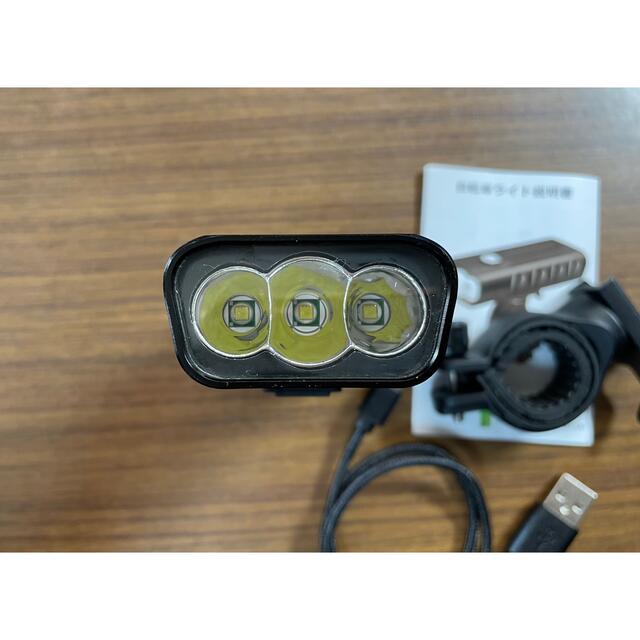 美品 1000ルーメン/5200mAh アルミ製自転車用LED充電式ライト  スポーツ/アウトドアの自転車(パーツ)の商品写真