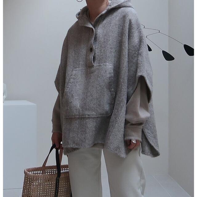 argue SHETLAND WOOL LINEN VINTAGE PONCHO - ポンチョ