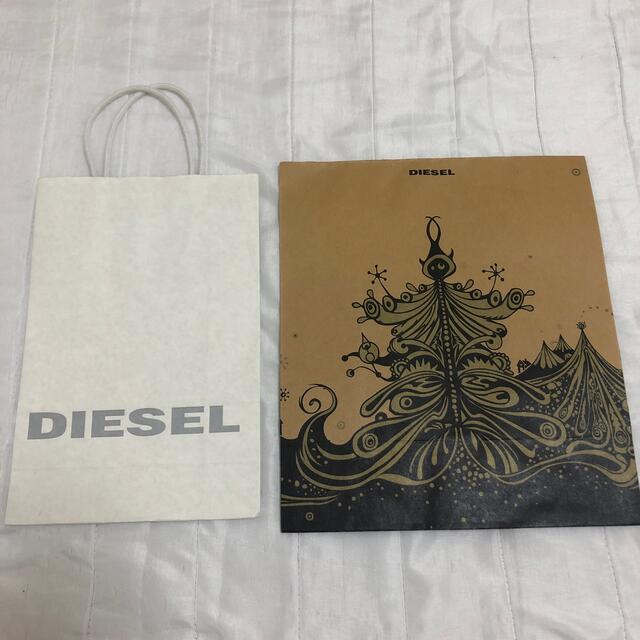 DIESEL(ディーゼル)のDIESEL ディーゼル ショッパー 白 茶 ショップ袋 紙袋 レディースのバッグ(ショップ袋)の商品写真