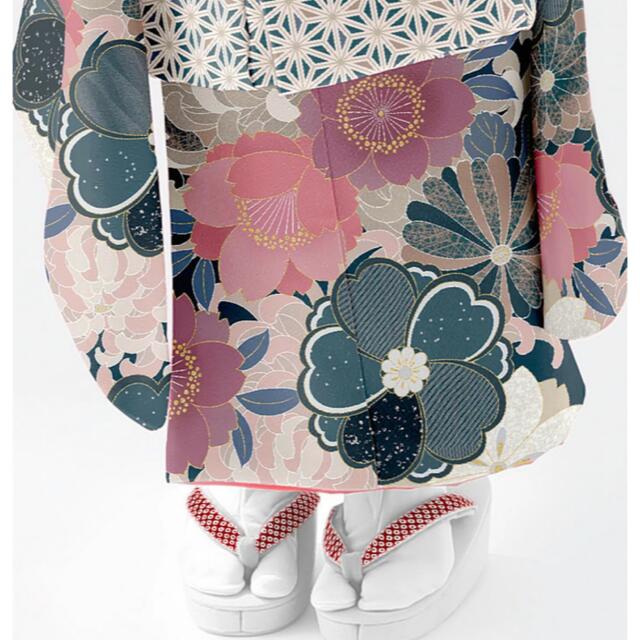 七五三着物 三歳 KAGURA カグラ 菊に桜 紺ネイビー 式部浪漫姉妹