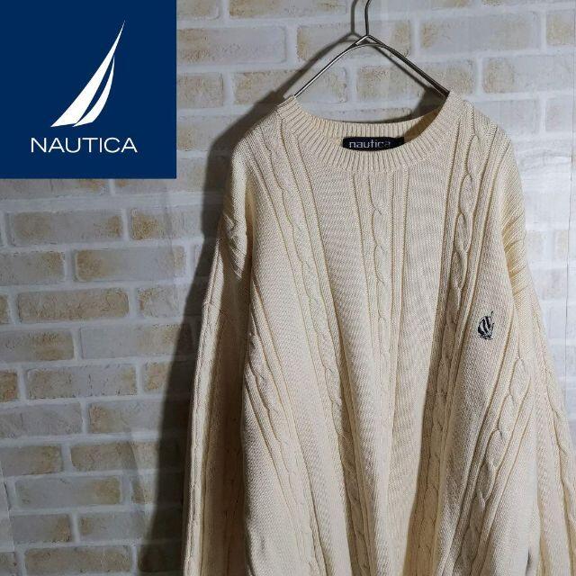 NAUTICA ノーティカ ニット セーター 白90s 古着 | 古着 “NAUTICA” Old