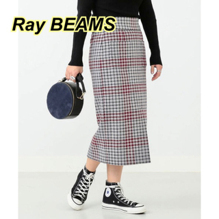 レイビームス(Ray BEAMS)のRay BEAMS / ハイウエスト チェック タイト スカート(ひざ丈スカート)