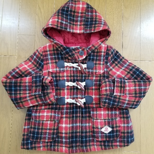 Branshes(ブランシェス)のBranshes チェック柄ダッフルコート 110 キッズ/ベビー/マタニティのキッズ服女の子用(90cm~)(コート)の商品写真