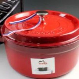 ストウブ(STAUB)の新品未使用　ストウブ ココット 両手鍋 24cm 3.8L レッド(鍋/フライパン)