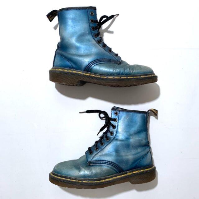 Dr.Martens(ドクターマーチン)のヴィンテージ品ドクターマーチン 8ホール ブーツ 古着 希少メタルブルー UK5 メンズの靴/シューズ(ブーツ)の商品写真