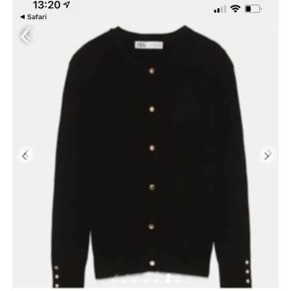 ザラ(ZARA)のZARA ゴールドボタン カーディガン(カーディガン)