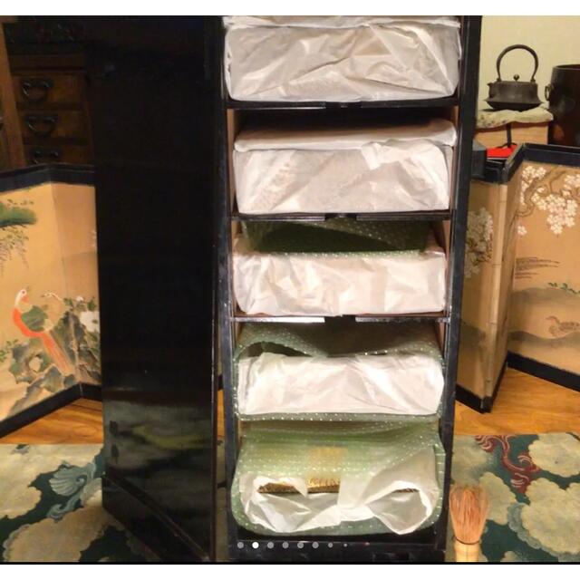特別出品】極上 木製輪島塗 沈金 菊尽 5段重箱 蓋2枚 共箱付の通販 by