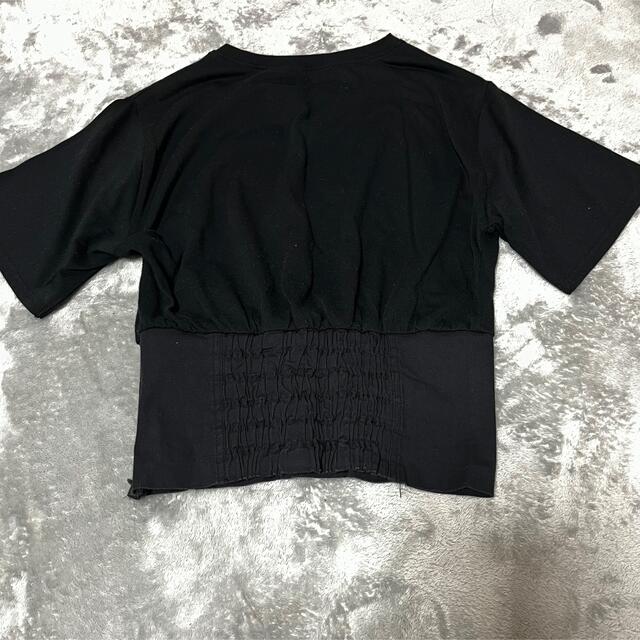 SpRay(スプレイ)のspray 黒Tシャツ コルセット風 半袖 夏服 レディースのトップス(Tシャツ(半袖/袖なし))の商品写真