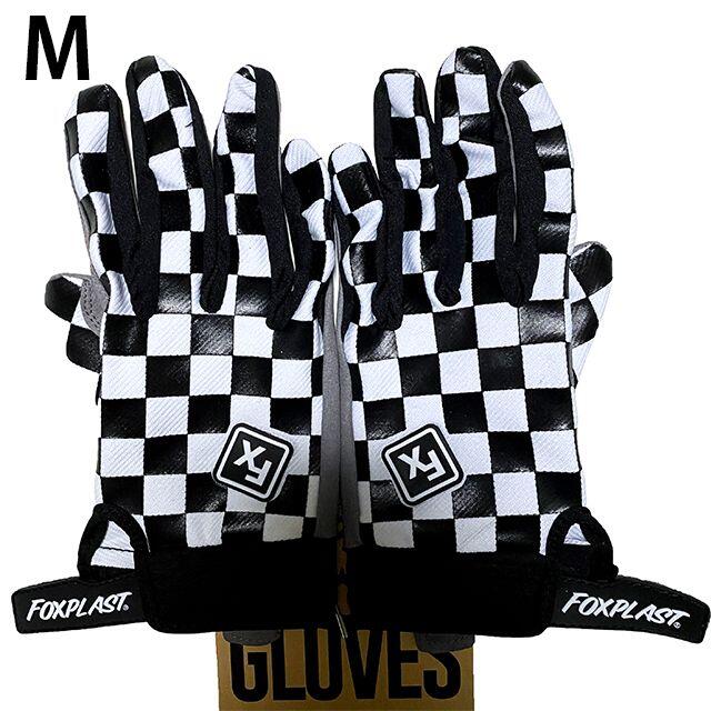 FOXPLAST GLOVES BMX モトクロス バイク グローブ黒白 M 自動車/バイクのバイク(モトクロス用品)の商品写真