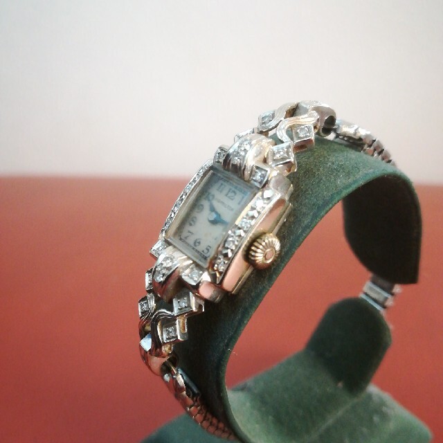 ハミルトン 14K ホワイトゴールド金無垢 1940年代 - 腕時計