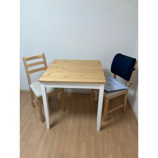 イケア(IKEA)のIKEA（新品同様） LERHAMN レールハムン　ダイニングセット2人用(ダイニングテーブル)