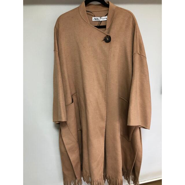 ZARA(ザラ)のZARA フリンジポンチョコート＊新品未使用ダグ付き＊ レディースのジャケット/アウター(ポンチョ)の商品写真