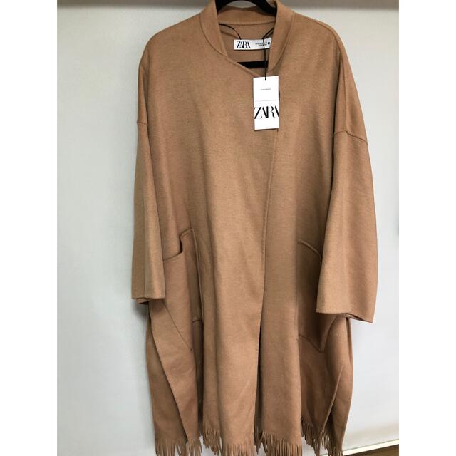 ZARA(ザラ)のZARA フリンジポンチョコート＊新品未使用ダグ付き＊ レディースのジャケット/アウター(ポンチョ)の商品写真