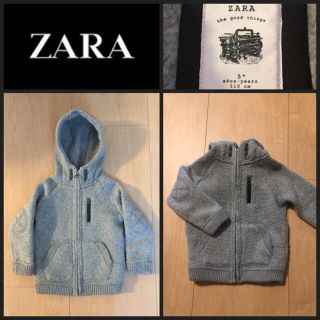 ザラキッズ(ZARA KIDS)の【ZARA KIDS】ニットパーカー グレー 110cm ボーイズ キッズ(ジャケット/上着)