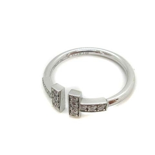 ティファニー(Tiffany & Co.)のティファニー  Tワイヤー 12Pダイヤモンド 指輪 リング AU750 10号(リング(指輪))