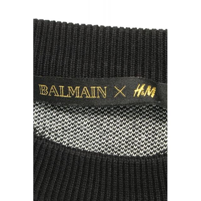 BALMAIN(バルマン)のバルマン ×エイチアンドエム/H&M ショルダーボタンボーダーニット M メンズのトップス(ニット/セーター)の商品写真