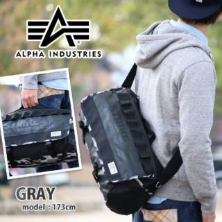 アルファインダストリーズ(ALPHA INDUSTRIES)の【新品*タグ付き】アルファ ボストン メッセンジャーバッグ【グレー】(ボストンバッグ)