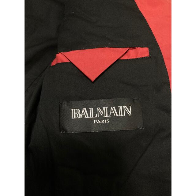 BALMAIN(バルマン)のバルマン　BALMAIN ワインレッド　バイカーダウン　ジャケット　サイズXS メンズのジャケット/アウター(ライダースジャケット)の商品写真