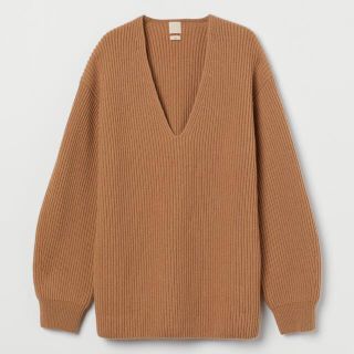 エイチアンドエム(H&M)のH&M ウール セーター Vネック キャメル 完売 エイチアンドエム(ニット/セーター)