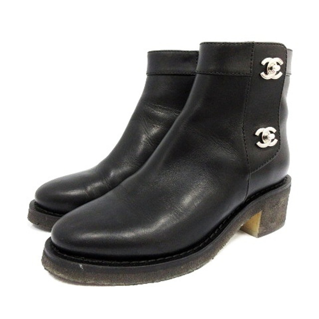 激安商品 ショートブーツ シャネル - CHANEL シューズ 黒 22.5cm 35