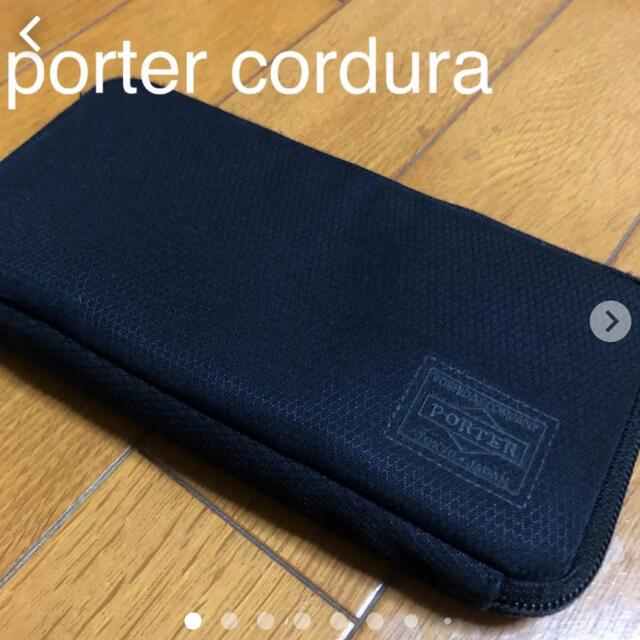 美品 porter corduraラウンドジップ長財布 - 長財布