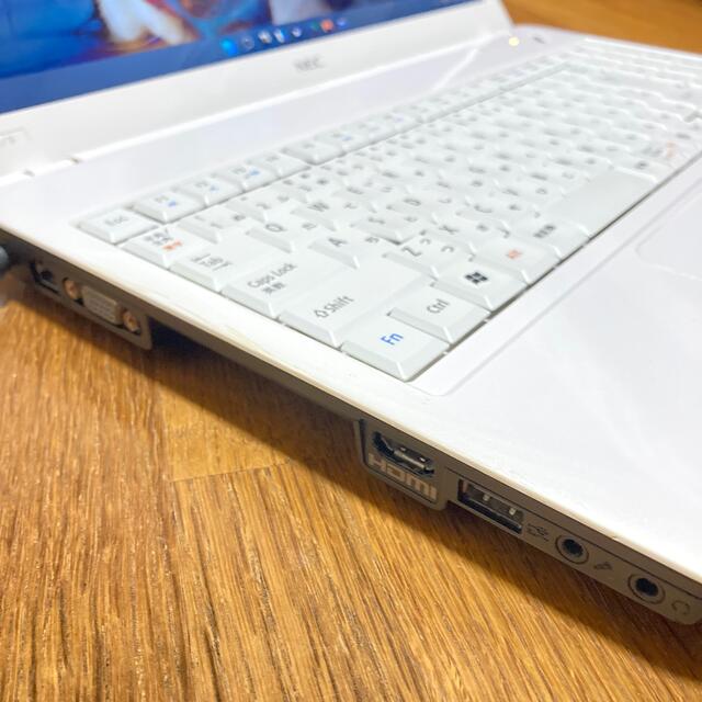 ☆大容量☆NEC白☆ノートPC☆ホワイト☆初心者さんの初めてのパソコンならコレ！