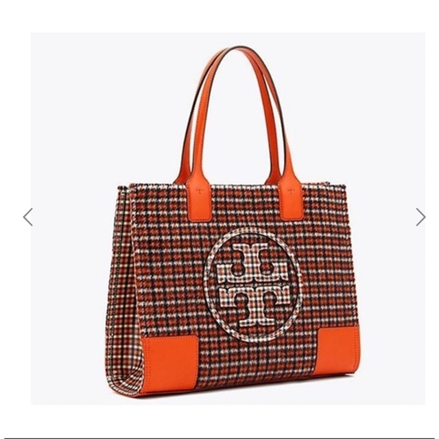 TORY BURCH  ELLA PLAID TOTE （ブラックチェック柄）