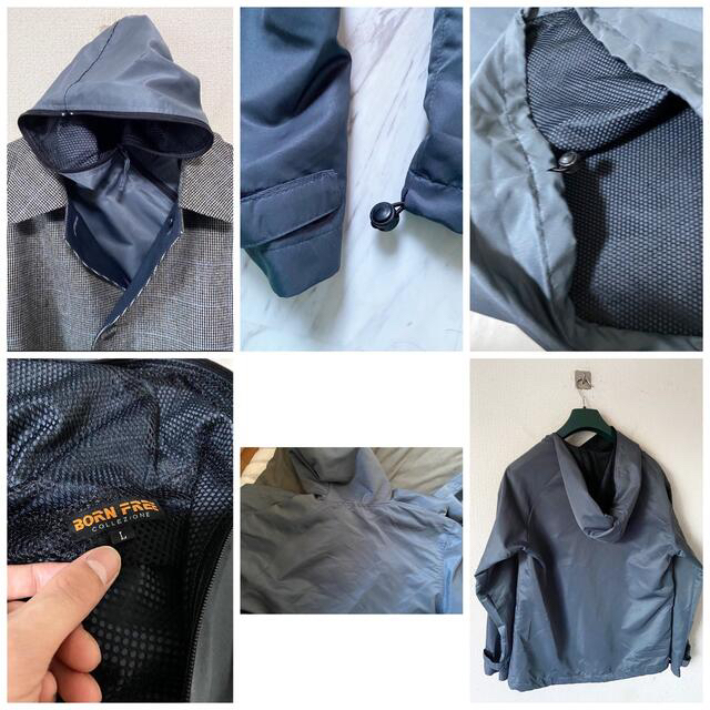 vintage 00s アイスグレー ジップデザイン 変形 ナイロンジャケット メンズのジャケット/アウター(ナイロンジャケット)の商品写真