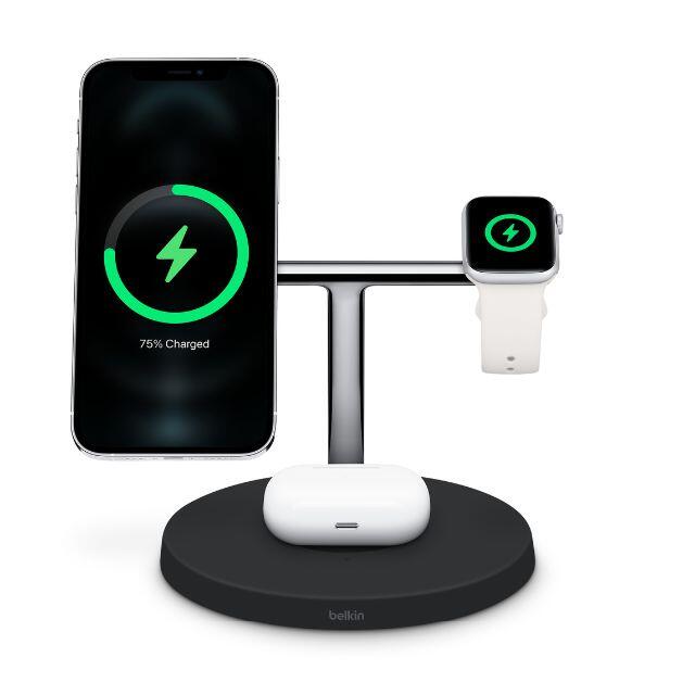 Belkin 3-in-1 Wireless Charger - ブラック スマホアクセサリー Belkin 3-in-1 Wireless Charger - ブラック スマホアクセサリー