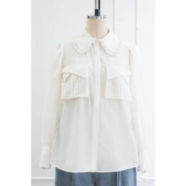 FRAY I.D(フレイアイディー)のLace Pockets Cotton-blend Blouseherlipto レディースのトップス(シャツ/ブラウス(長袖/七分))の商品写真