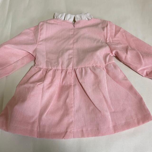 コーデュロイ ワンピース リボン ピンク キッズ/ベビー/マタニティのキッズ服女の子用(90cm~)(ワンピース)の商品写真