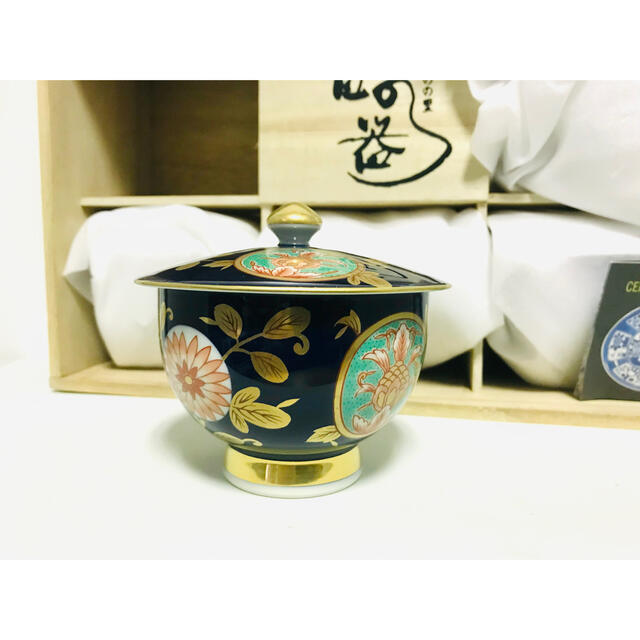 新品】有田焼/古伊万里金彩『蓋付汲出揃』清右衛門作/湯呑 5客 新品】有田焼/古伊万里金彩『蓋付汲出揃』清右衛門作/湯呑 5客