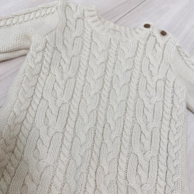 babyGAP(ベビーギャップ)のBaby Gap  ケーブルニット  ボディオール　カバーオール　70cm キッズ/ベビー/マタニティのベビー服(~85cm)(カバーオール)の商品写真