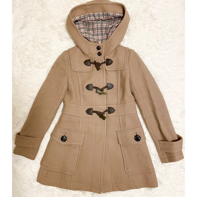 てロゴが BURBERRY ロイヤルブルー ダッフル コート 38の通販 by ...