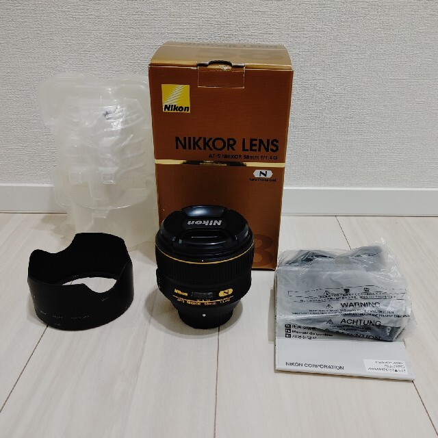 Nikon(ニコン)の美品　Nikon　Nikon AF-S 58mm F1.4G スマホ/家電/カメラのカメラ(レンズ(単焦点))の商品写真