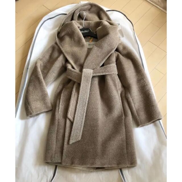 Max Mara(マックスマーラ)のマックスマーラ　MAX MARA アルパカ　フード　グレージュ38 リアルト レディースのジャケット/アウター(毛皮/ファーコート)の商品写真