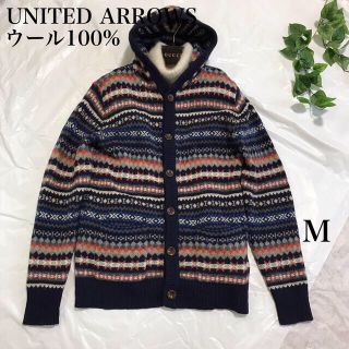 ビューティアンドユースユナイテッドアローズ(BEAUTY&YOUTH UNITED ARROWS)のUNITED ARROWS ウール100% ニットカーディガン ノルディック M(カーディガン)