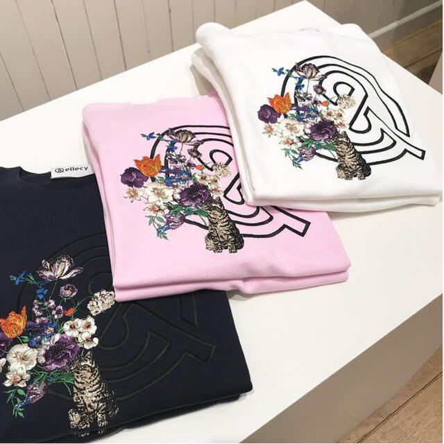 Lois CRAYON(ロイスクレヨン)の&ellecy限定刺繍スウェット　ピンク レディースのトップス(トレーナー/スウェット)の商品写真